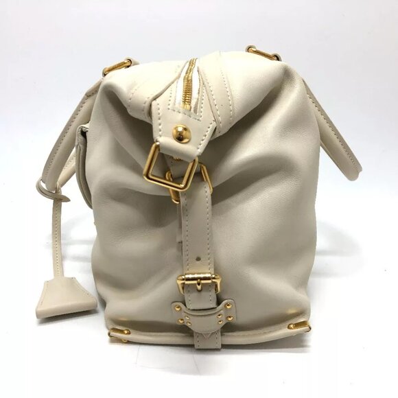 LOUIS VUITTON Sac Louis Special Order Duffle Bag Leather White/GoldHardware - Picture 6 of 14